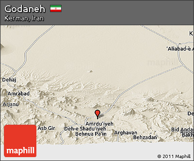 Shaded Relief Panoramic Map of Godaneh