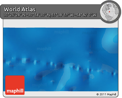 Physical 3D Map of the Area around 30° 42' 29" N, 55° 10' 29" W