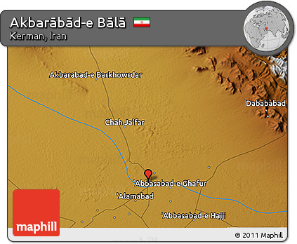 Physical 3D Map of Akbarābād-e Bālā