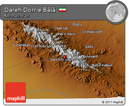 Physical 3D Map of Dareh Dorr-e Bālā