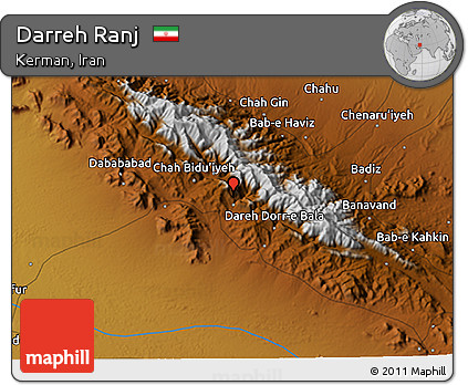 Physical 3D Map of Darreh Ranj