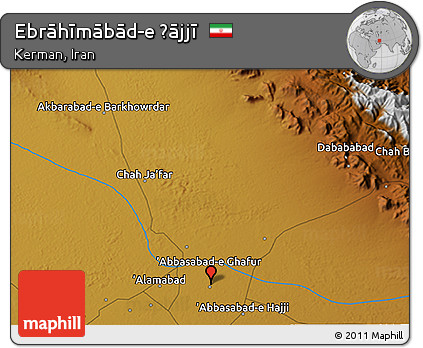 Physical 3D Map of Ebrāhīmābād-e Ḩājjī