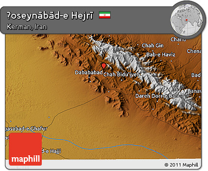 Physical 3D Map of Ḩoseynābād-e Hejrī