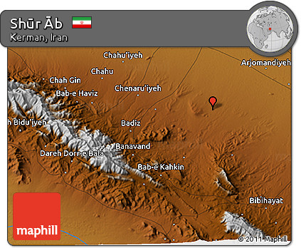 Physical 3D Map of Shūr Āb
