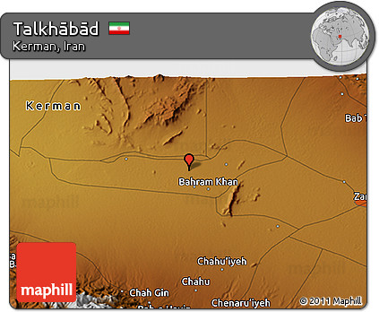 Physical 3D Map of Talkhābād