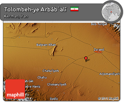 Physical 3D Map of Tolombeh-ye Arbāb`alī