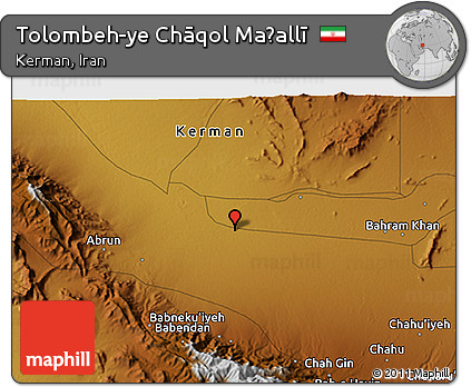Physical 3D Map of Tolombeh-ye Chāqol Maḩallī