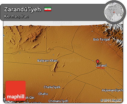 Physical 3D Map of Zarandū'īyeh