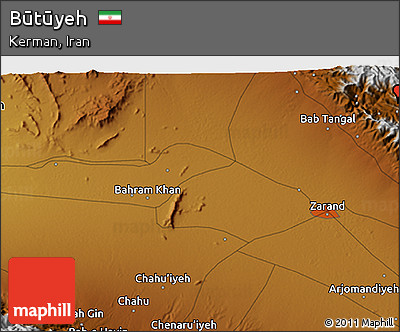 Physical 3D Map of Būtūyeh