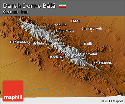 Physical 3D Map of Dareh Dorr-e Bālā