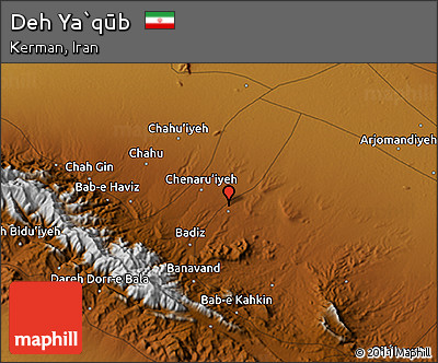 Physical 3D Map of Deh Ya`qūb