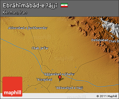 Physical 3D Map of Ebrāhīmābād-e Ḩājjī