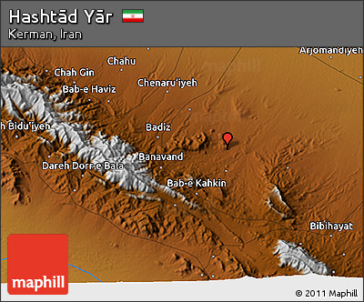 Physical 3D Map of Hashtād Yār