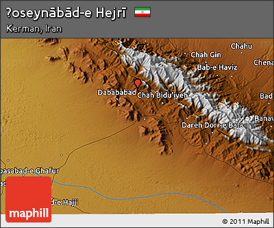 Physical 3D Map of Ḩoseynābād-e Hejrī