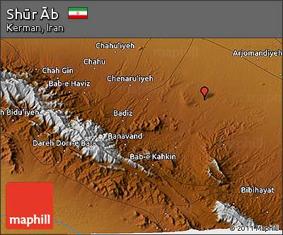 Physical 3D Map of Shūr Āb