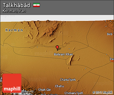 Physical 3D Map of Talkhābād