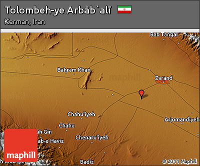Physical 3D Map of Tolombeh-ye Arbāb`alī