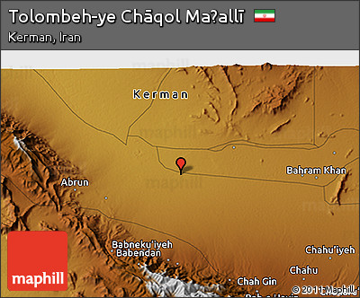 Physical 3D Map of Tolombeh-ye Chāqol Maḩallī