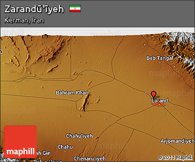 Physical 3D Map of Zarandū'īyeh
