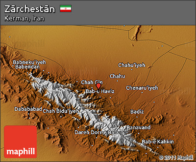 Physical 3D Map of Zārchestān