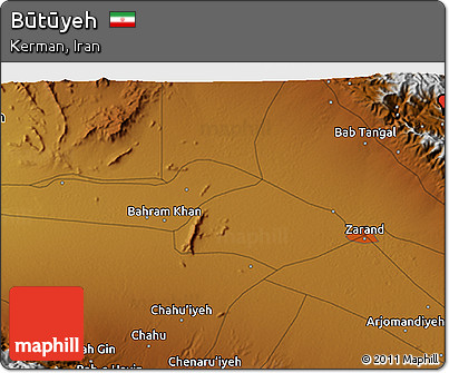 Physical 3D Map of Būtūyeh