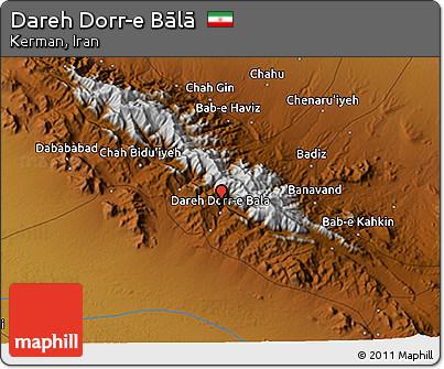 Physical 3D Map of Dareh Dorr-e Bālā