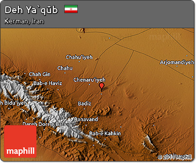 Physical 3D Map of Deh Ya`qūb