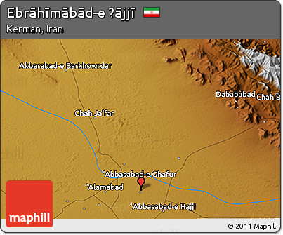 Physical 3D Map of Ebrāhīmābād-e Ḩājjī