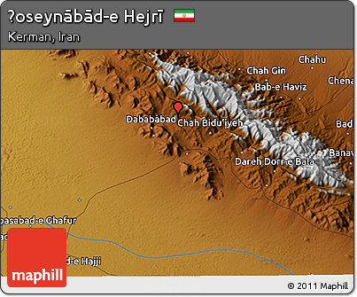 Physical 3D Map of Ḩoseynābād-e Hejrī