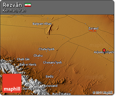 Physical 3D Map of Rezvān
