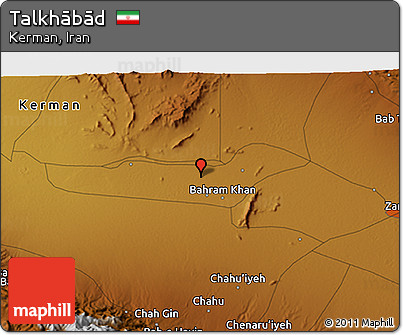 Physical 3D Map of Talkhābād