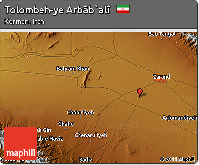 Physical 3D Map of Tolombeh-ye Arbāb`alī