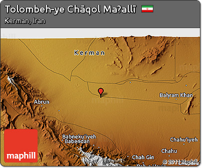 Physical 3D Map of Tolombeh-ye Chāqol Maḩallī