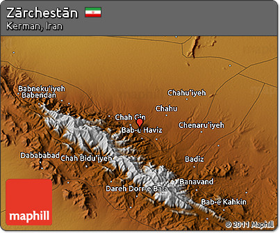 Physical 3D Map of Zārchestān