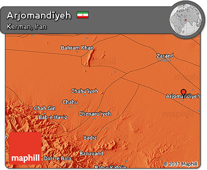 Political 3D Map of Arjomandīyeh