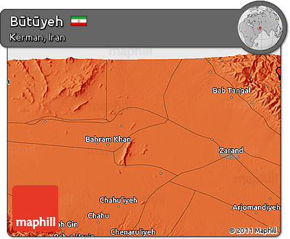 Political 3D Map of Būtūyeh