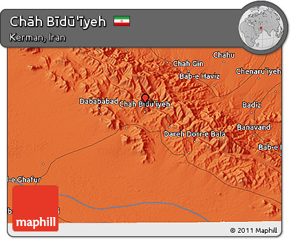 Political 3D Map of Chāh Bīdū'īyeh
