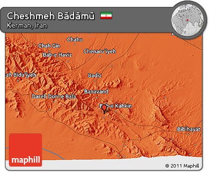 Political 3D Map of Cheshmeh Bādāmū