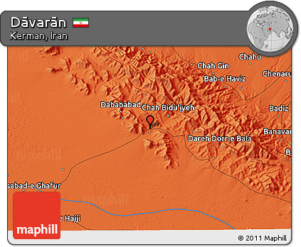 Political 3D Map of Dāvarān