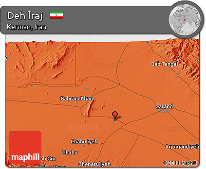 Political 3D Map of Deh Īraj