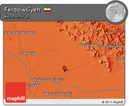 Political 3D Map of Ferdowsīyeh