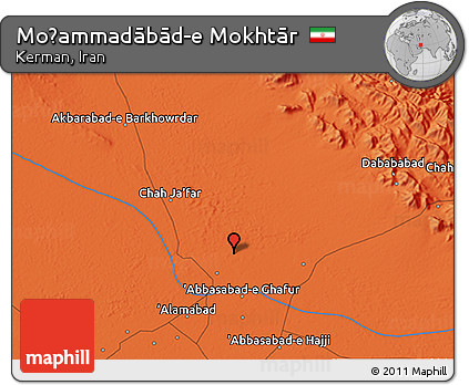 Political 3D Map of Moḩammadābād-e Mokhtār