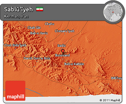 Political 3D Map of Sablū'īyeh