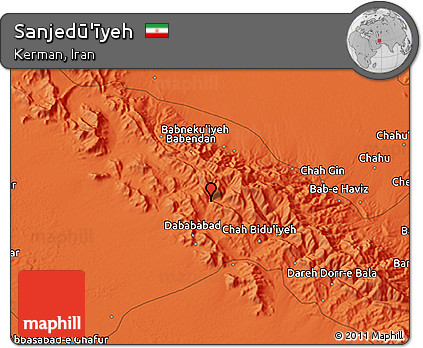 Political 3D Map of Sanjedū'īyeh