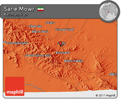 Political 3D Map of Sar-e Mowr