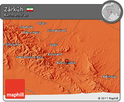 Political 3D Map of Zārkūh