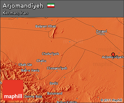 Political 3D Map of Arjomandīyeh