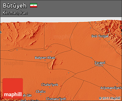 Political 3D Map of Būtūyeh