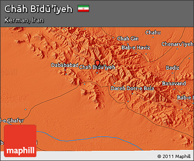 Political 3D Map of Chāh Bīdū'īyeh