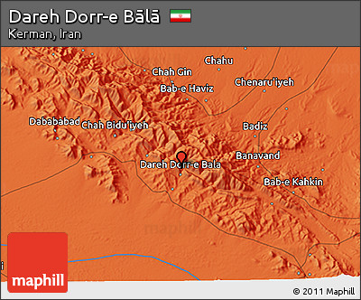 Political 3D Map of Dareh Dorr-e Bālā